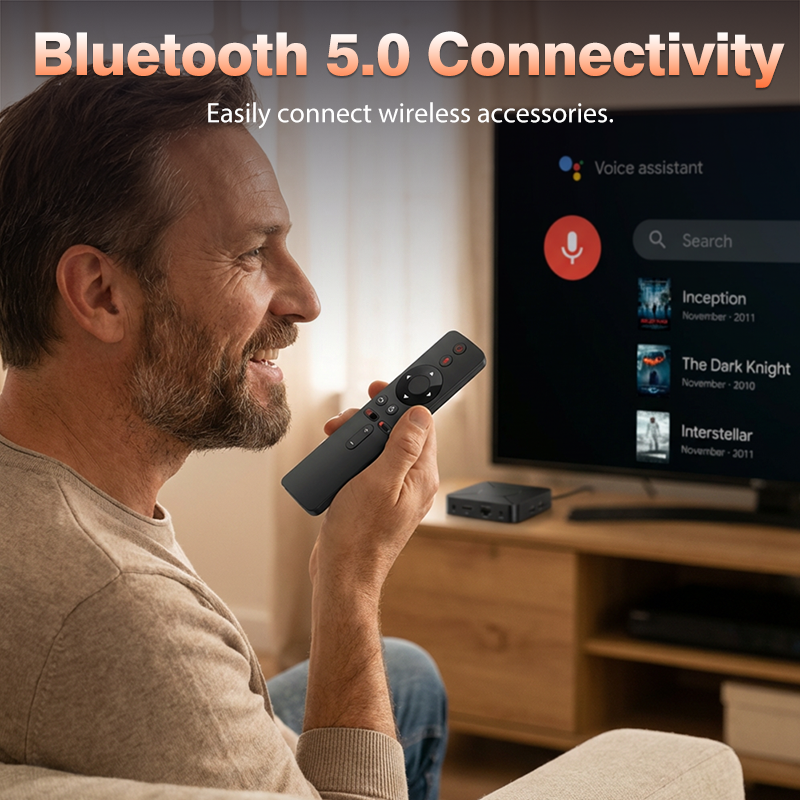 4K Android TV-box med 2,4G/5G Wi-Fi och BT 5.0