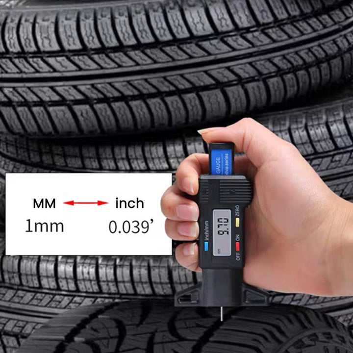 🚗 KÖP 2, FÅ 1 GRATIS! 📏 Digital Mätare för Däckmönsterdjup – Exakt Mätning, Omedelbart Resultat & Robust Design 🛞